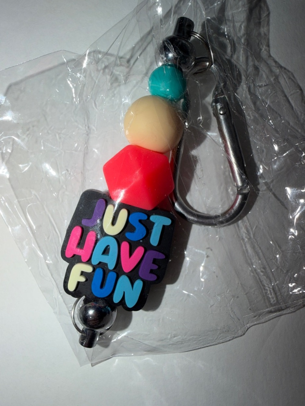 Beaded Keychain Charm - Pink, Yellow, Multi, Blue - Picture 4 of 5
